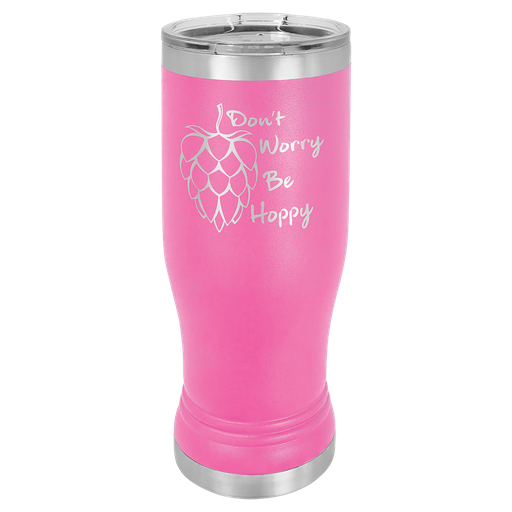 [LTM945] Pink 14 oz. Polar Camel Pilsner w/Clear Lid