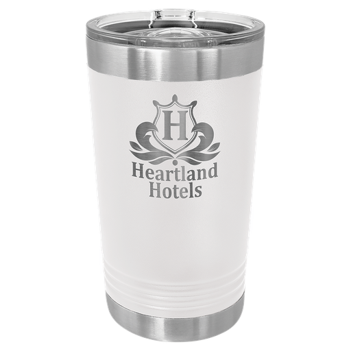 [LTM764] White 16 oz. Polar Camel Pint with Slider Lid