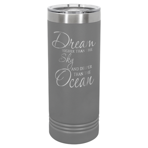 [LTM7010] Polar Camel 22 oz. Dark Gray Skinny Tumbler with Slider Lid