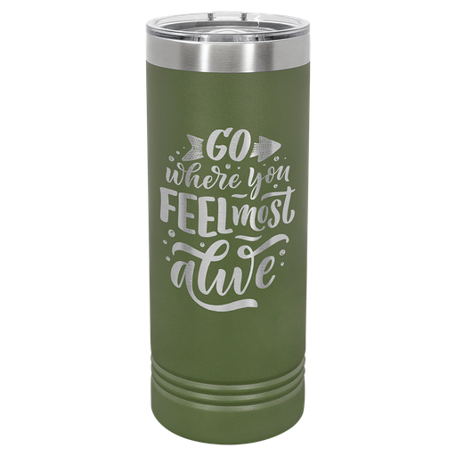 [LTM7018] Polar Camel 22 oz. Olive Green Skinny Tumbler with Slider Lid