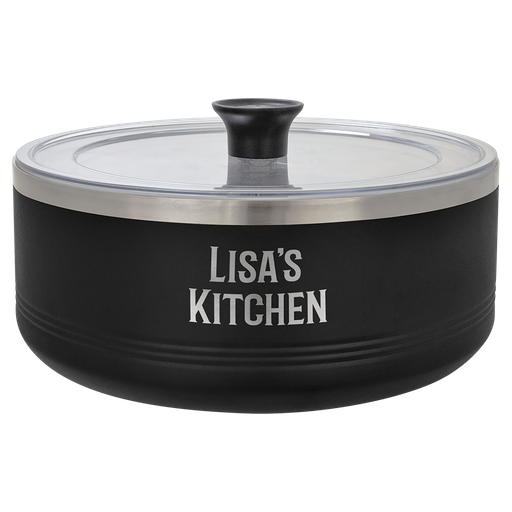 [LSB301] Polar Camel Black 3 Quart Serving Bowl with Lid and Dynasub Insert